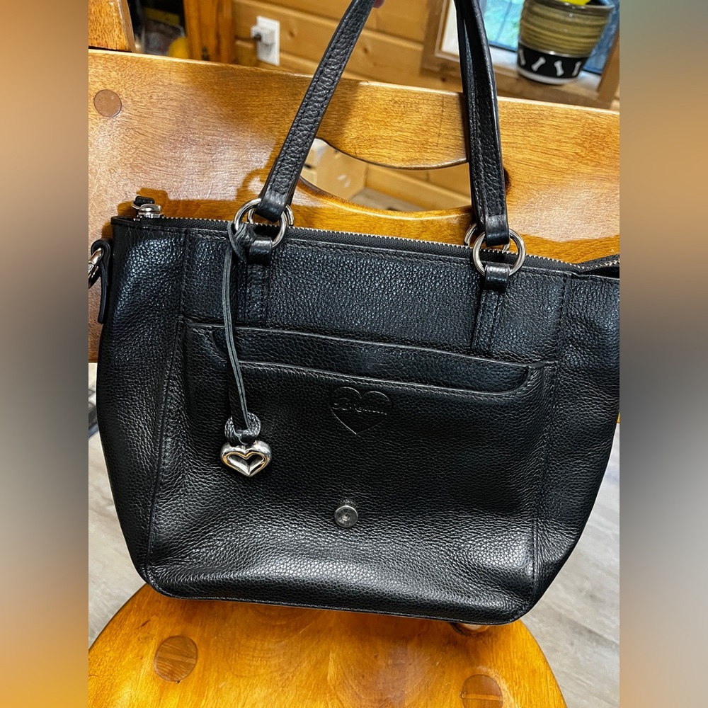 Brighton Bennett Snappy Satchel in black pebbled leather